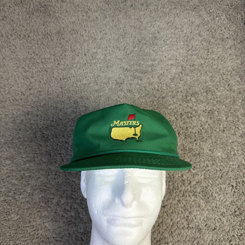 Vintage Masters Hat Derby Cap Mens Rope Leather Strapback Made in USA Green